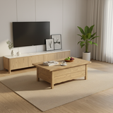 Healthy Home North American Ash Wood Coffee Table with Formaldehyde-Free Construction, Smooth-Glide Drawers, and Four Sturdy Legs for Living Room