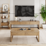 Eco-Friendly Ash Wood TV Stand – Durable Design with Ample Storage and 3-Drawer Cabinet for Living Room