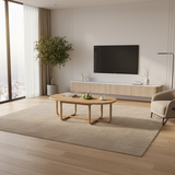 Sleek Oval Ash Wood Coffee Table – Stable, Eco-Friendly One-Tier Design for Living Room