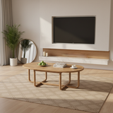 Sleek Oval Ash Wood Coffee Table – Stable, Eco-Friendly One-Tier Design for Living Room