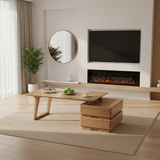 Japanese Zen Ash Wood Extendable Coffee Table with Two Drawers – Eco-Friendly Storage for Living Room