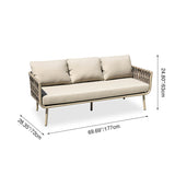 Coastal-Inspired Waterproof Aluminum Outdoor Sofa - 1/2/3-Seater for Garden & Balcony