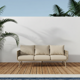 Coastal-Inspired Waterproof Aluminum Outdoor Sofa - 1/2/3-Seater for Garden & Balcony