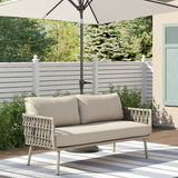 Coastal-Inspired Waterproof Aluminum Outdoor Sofa - 1/2/3-Seater for Garden & Balcony