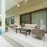 Coastal-Inspired Waterproof Aluminum Outdoor Sofa - 1/2/3-Seater for Garden & Balcony