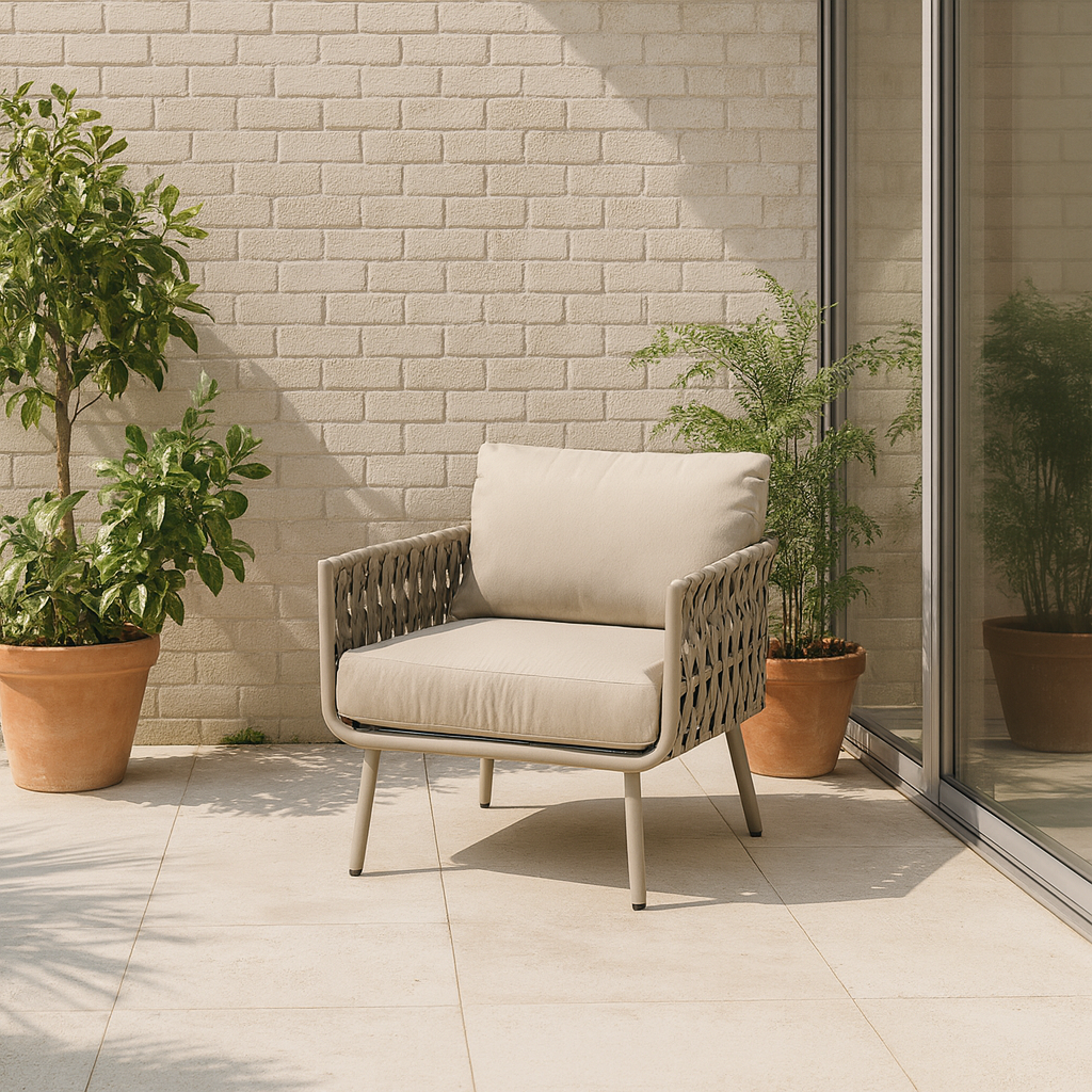 Coastal-Inspired Waterproof Aluminum Outdoor Sofa - 1/2/3-Seater for Garden & Balcony