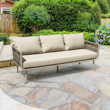 Coastal-Inspired Waterproof Aluminum Outdoor Sofa - 1/2/3-Seater for Garden & Balcony
