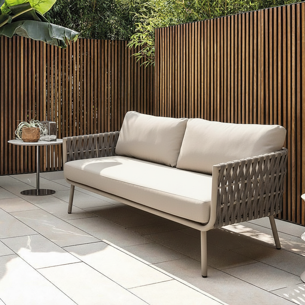 Coastal-Inspired Waterproof Aluminum Outdoor Sofa - 1/2/3-Seater for Garden & Balcony