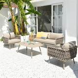 Coastal-Inspired Waterproof Aluminum Outdoor Sofa - 1/2/3-Seater for Garden & Balcony