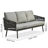 Sleek Stain-Resistant Modern Aluminum Outdoor Sofa — 1/3-Seat for Patio & Garden
