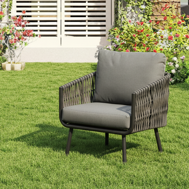 Sleek Stain-Resistant Modern Aluminum Outdoor Sofa — 1/3-Seat for Patio & Garden