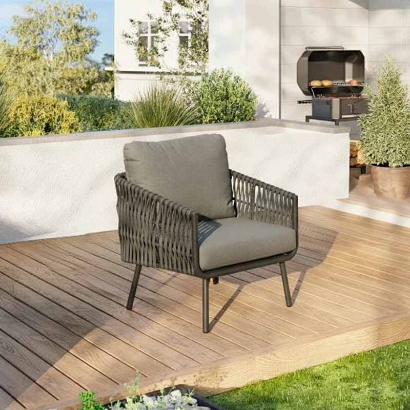 Sleek Stain-Resistant Modern Aluminum Outdoor Sofa — 1/3-Seat for Patio & Garden