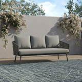 Sleek Stain-Resistant Modern Aluminum Outdoor Sofa — 1/3-Seat for Patio & Garden