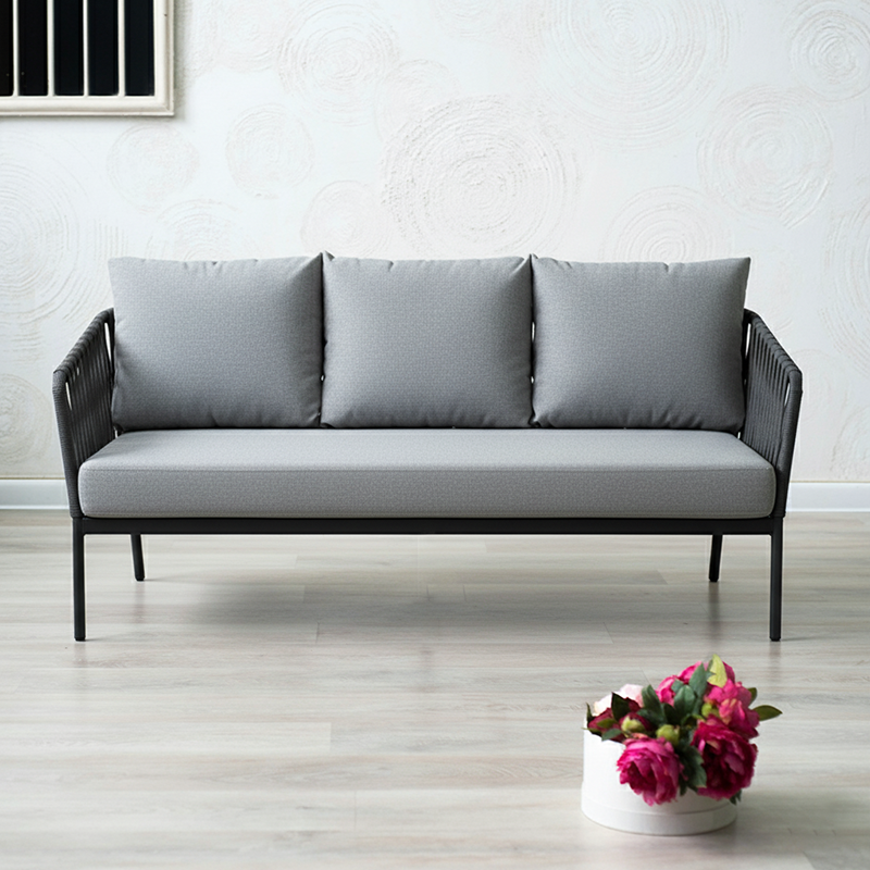Sleek Stain-Resistant Modern Aluminum Outdoor Sofa — 1/3-Seat for Patio & Garden