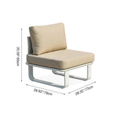 Sleek Minimalist Outdoor Teak & Aluminum 1/2-Seater Sofa for Patio & Garden
