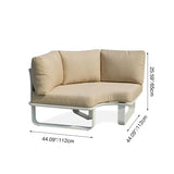 Sleek Minimalist Outdoor Teak & Aluminum 1/2-Seater Sofa for Patio & Garden