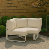 Sleek Minimalist Outdoor Teak & Aluminum 1/2-Seater Sofa for Patio & Garden