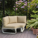 Sleek Minimalist Outdoor Teak & Aluminum 1/2-Seater Sofa for Patio & Garden
