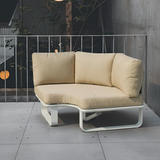 Sleek Minimalist Outdoor Teak & Aluminum 1/2-Seater Sofa for Patio & Garden