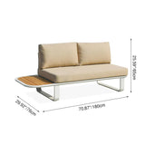 Sleek Minimalist Outdoor Teak & Aluminum 1/2-Seater Sofa for Patio & Garden