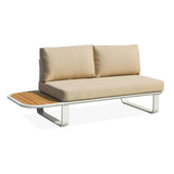 Sleek Minimalist Outdoor Teak & Aluminum 1/2-Seater Sofa for Patio & Garden