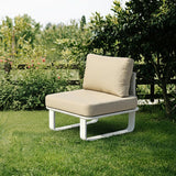 Sleek Minimalist Outdoor Teak & Aluminum 1/2-Seater Sofa for Patio & Garden