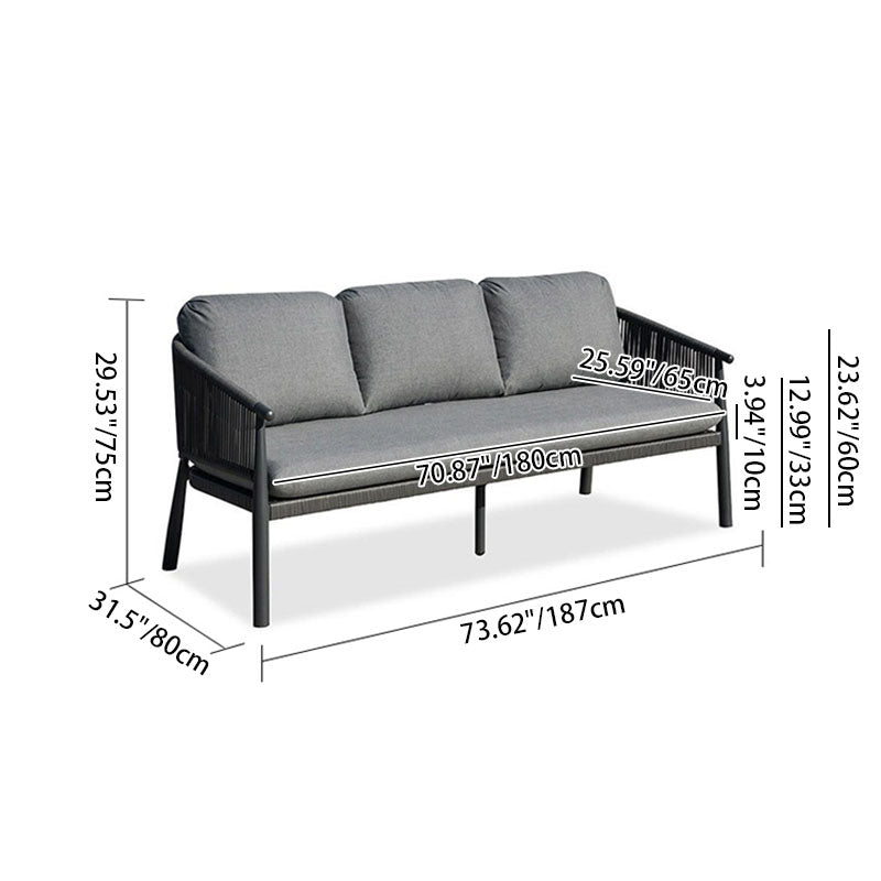 Stylish Scandinavian Outdoor Rope Sofa for Garden – 1–3 Seater for Balcony & Patio