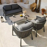 Stylish Scandinavian Outdoor Rope Sofa for Garden – 1–3 Seater for Balcony & Patio