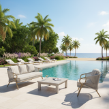 Modern Scandinavian Outdoor Resin Sofa - 1/3-Seat for Balcony & Patio