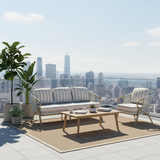 Modern Scandinavian Outdoor Resin Sofa - 1/3-Seat for Balcony & Patio