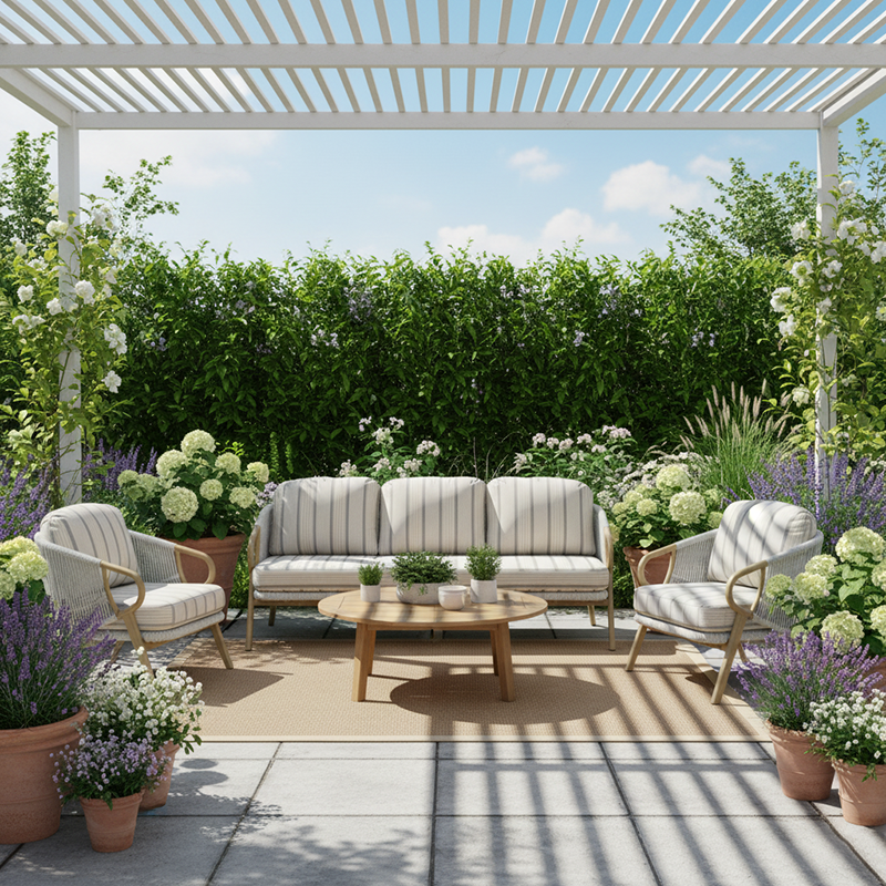 Modern Scandinavian Outdoor Resin Sofa - 1/3-Seat for Balcony & Patio