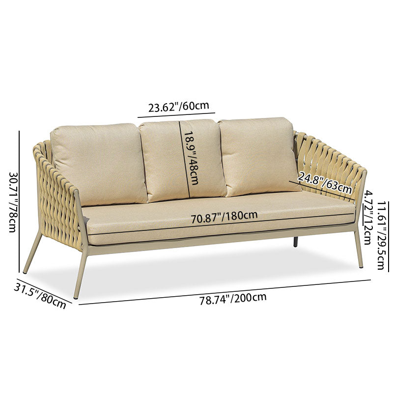 Elegant Traditional French Rope-Woven Outdoor Sofa – 1-3 Seater for Balcony & Patio