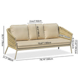Elegant Traditional French Rope-Woven Outdoor Sofa – 1-3 Seater for Balcony & Patio