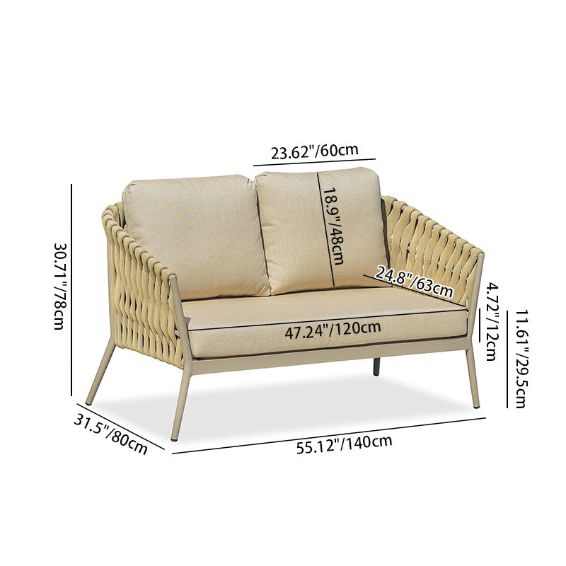 Elegant Traditional French Rope-Woven Outdoor Sofa – 1-3 Seater for Balcony & Patio