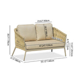 Elegant Traditional French Rope-Woven Outdoor Sofa – 1-3 Seater for Balcony & Patio