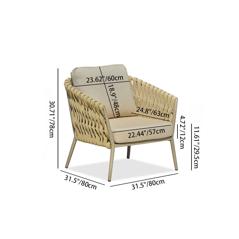 Elegant Traditional French Rope-Woven Outdoor Sofa – 1-3 Seater for Balcony & Patio
