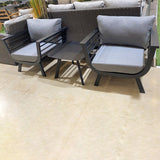 Sleek Contemporary Scandinavian Aluminum Outdoor Sofa – Compact 1/3 Seater for Balcony & Patio