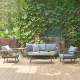 Sleek Contemporary Scandinavian Aluminum Outdoor Sofa – Compact 1/3 Seater for Balcony & Patio