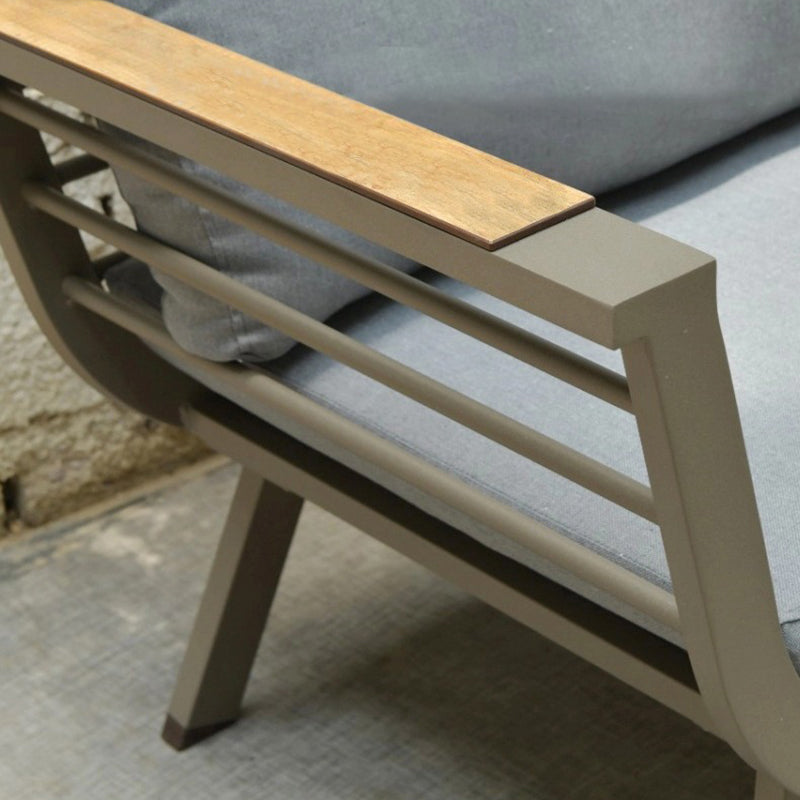 Sleek Contemporary Scandinavian Aluminum Outdoor Sofa – Compact 1/3 Seater for Balcony & Patio