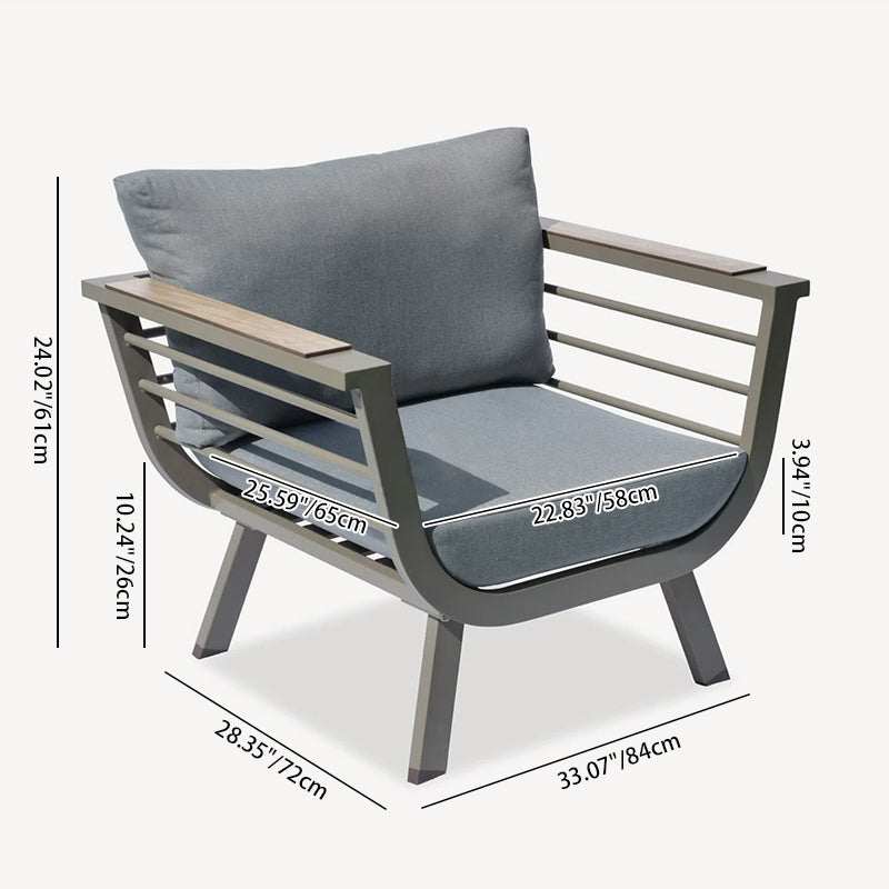 Sleek Contemporary Scandinavian Aluminum Outdoor Sofa – Compact 1/3 Seater for Balcony & Patio