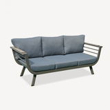 Sleek Contemporary Scandinavian Aluminum Outdoor Sofa – Compact 1/3 Seater for Balcony & Patio