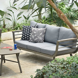 Sleek Contemporary Scandinavian Aluminum Outdoor Sofa – Compact 1/3 Seater for Balcony & Patio