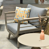 Sleek Contemporary Scandinavian Aluminum Outdoor Sofa – Compact 1/3 Seater for Balcony & Patio