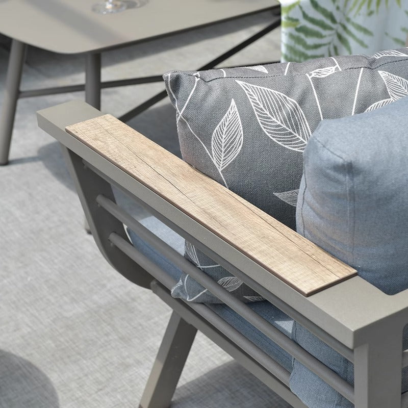 Sleek Contemporary Scandinavian Aluminum Outdoor Sofa – Compact 1/3 Seater for Balcony & Patio