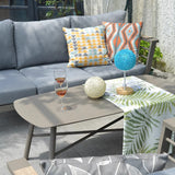 Sleek Contemporary Scandinavian Aluminum Outdoor Sofa – Compact 1/3 Seater for Balcony & Patio