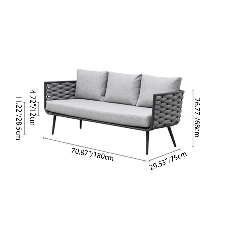 Traditional Chinese-Style Outdoor Rope-Weave Sofa – 1/2/3-Seater for Balcony & Patio