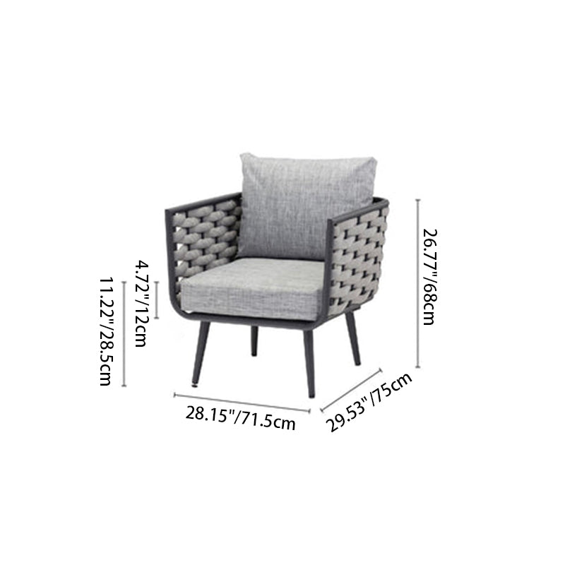 Traditional Chinese-Style Outdoor Rope-Weave Sofa – 1/2/3-Seater for Balcony & Patio