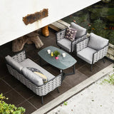 Traditional Chinese-Style Outdoor Rope-Weave Sofa – 1/2/3-Seater for Balcony & Patio