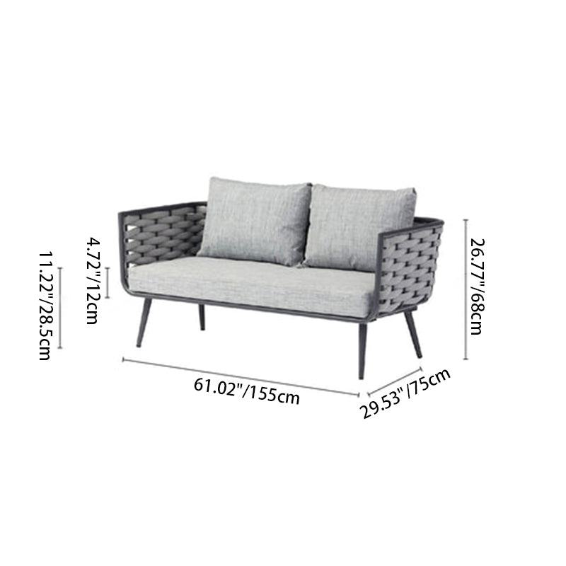 Traditional Chinese-Style Outdoor Rope-Weave Sofa – 1/2/3-Seater for Balcony & Patio