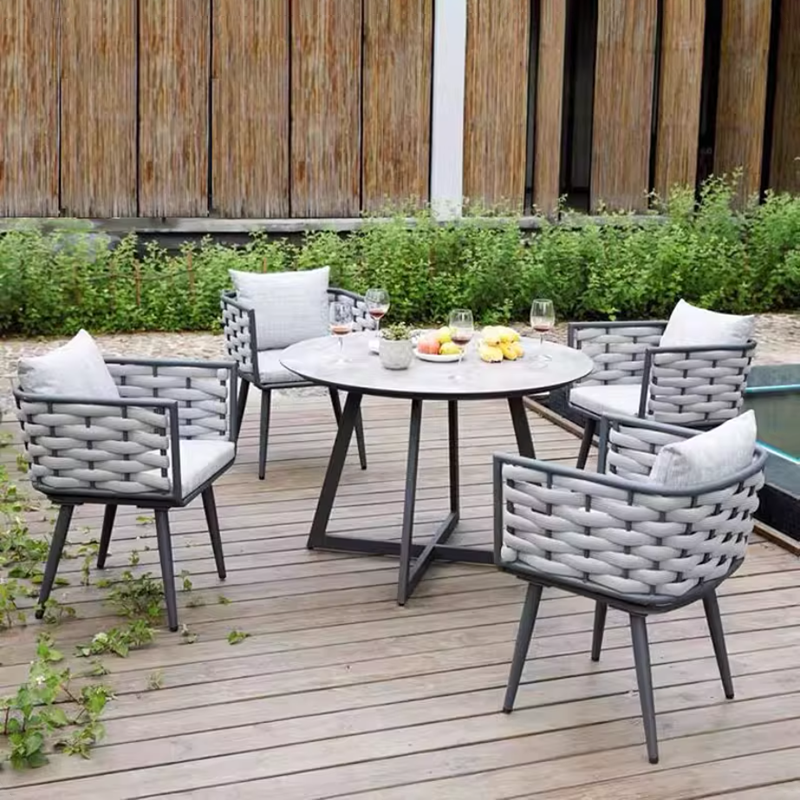 Traditional Chinese-Style Outdoor Rope-Weave Sofa – 1/2/3-Seater for Balcony & Patio